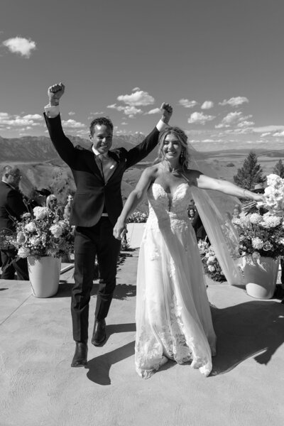 bride and groom after their ceremony taken by local jackson wedding photographer adrian wayment.