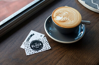 Block Cafe Loyalty Card Design by Marike Designs