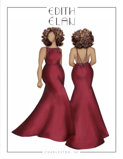 2025 collection by Edith Elan sketch preview