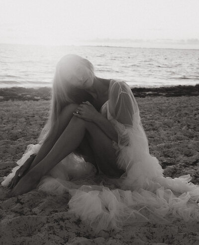 portraits at the beach during sunrise
