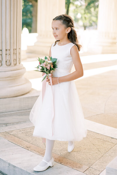 DARConstitutionHallDCWeddingFloristSweetBlossomsFlowerGirl