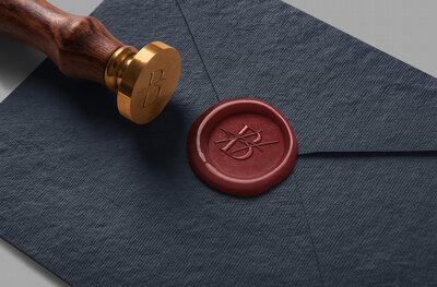 Wax stamp of sublogo mockup