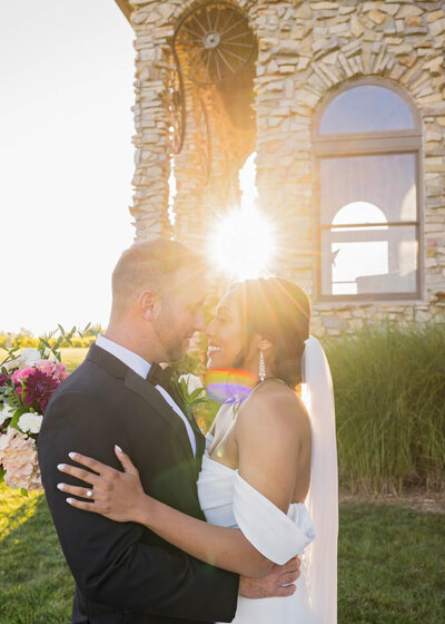 sunset bride and groom wedding photography in oshkosh