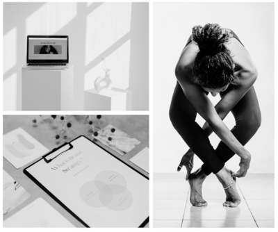Branding and web design picture in black and white