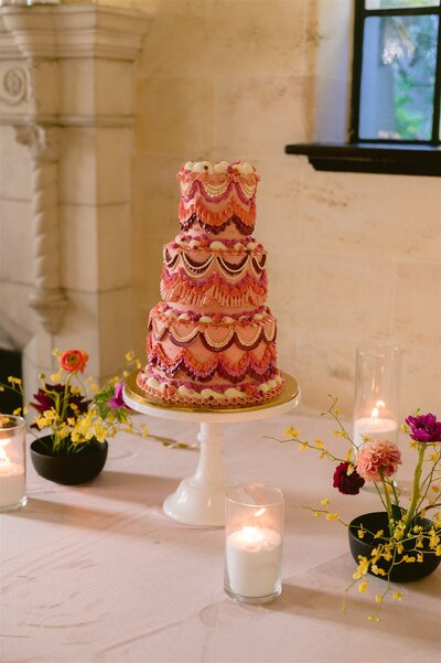 Bold wedding cake design at LGBTQ+ wedding in Tampa
