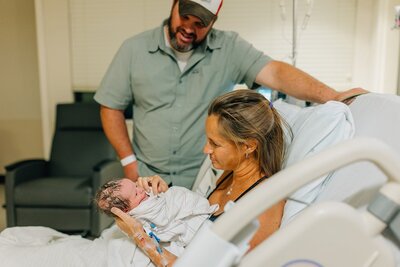 Baby at Madison Memorial Hospital looking out window after being born in Rexburg Idaho