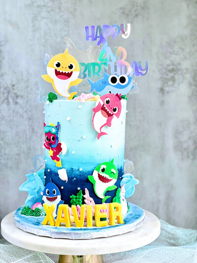 Two tier Butterfly Garden cake w by Artisan Buttercream.