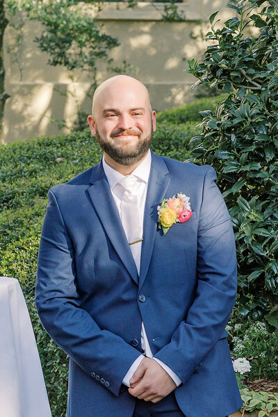 wedding bride and groom first look savannah georgia