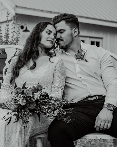 black and white photo of a PNW farm wedding