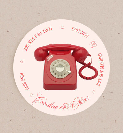 Printed round place mat  for your audio guest book phone display