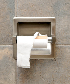 empty toilet paper