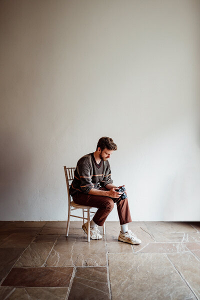 man sitting on chair