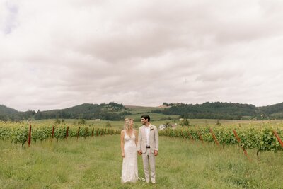 Couple in the Vineyard - Marilee & Andrew | At the Joy Salem Oregon Wedding
