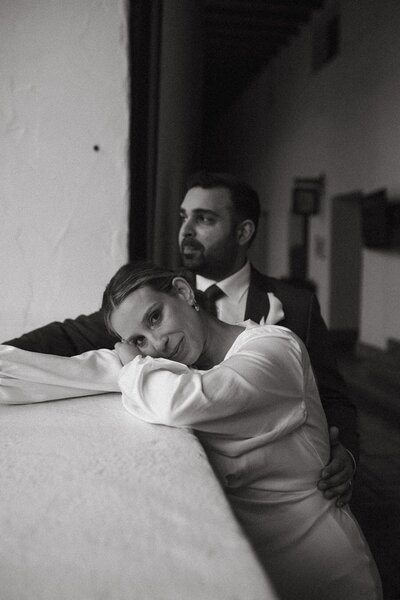 bride and groom portrait at wedding venue in southern california