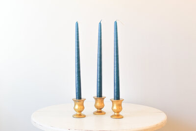 TE Inventory-Short Gold Glass Traditional Taper Candle Bases 101