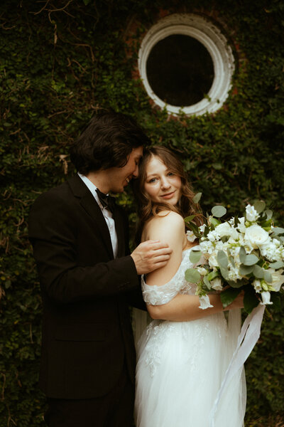 bride and groom wedding day