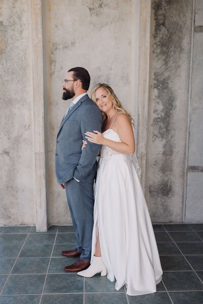 Bride and groom portraits after wedding ceremony in Florida