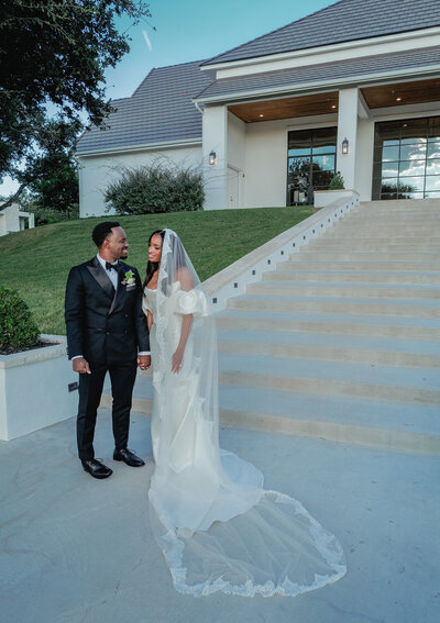 reception at Commodore Perry Estate with bride and groom dancing