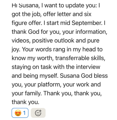 Client testimonial for leadership career coaching, highlighting how the coaching transformed their leadership skills and advanced their career growth.