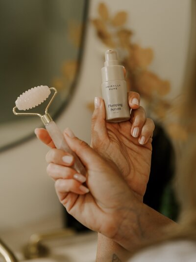 Primally Pure Roller and Plumping Serum non toxic clean beauty tools