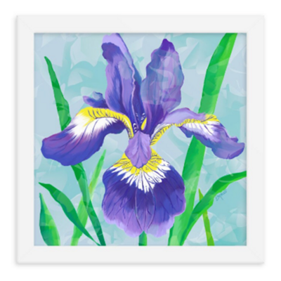 Iris illustration art print created by Ellen Morse and sold in her Etsy shop