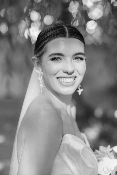 Bridal portrait in garden