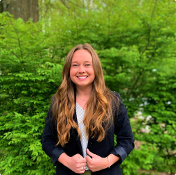 girl with blue blazer and long hair