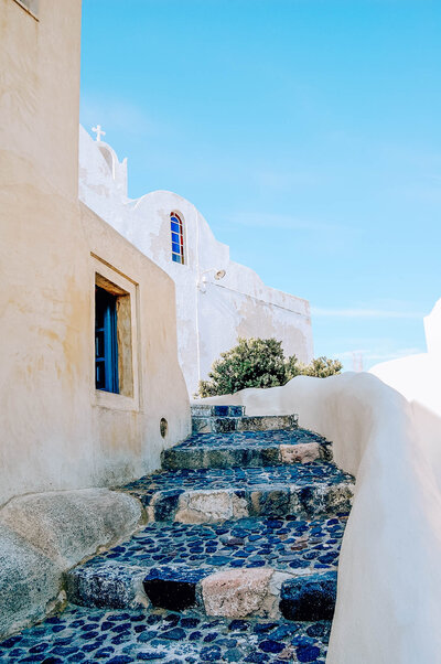 Greek stairs in small village