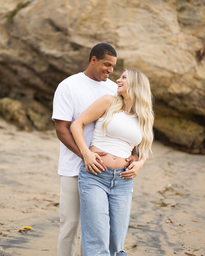 candid newport beach maternity photo