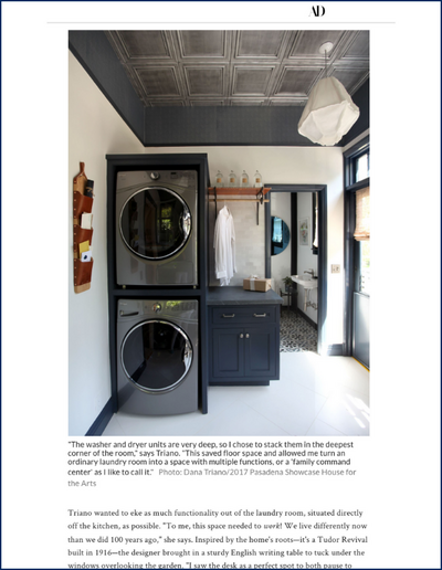 Architectural Digest article featuring interior designer Dana Triano of Dana Triano Designs