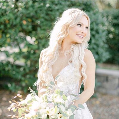 Soft glam bridal makeup on Florida bride