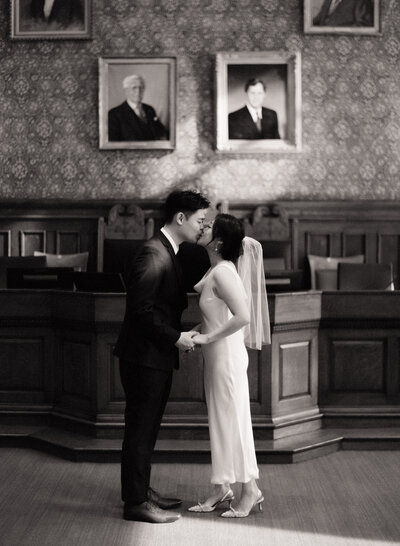 Elopement film photographers New England, Providence City Hall Elopement on film