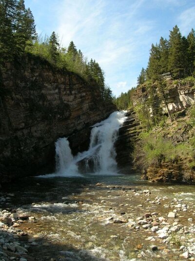 Breathtaking view of Cameron Falls in Waterton