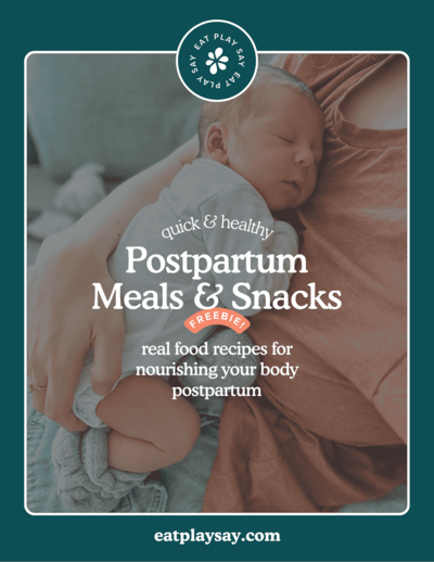 eat play say postpartum meals freebie cover page