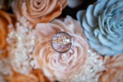 brightly colored bridal bouquet