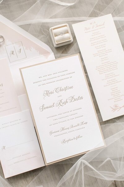 cream wedding invitations