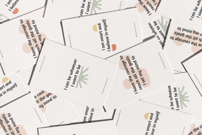 Affirmation cards mockup for sustainable and organic fashion label Leinani