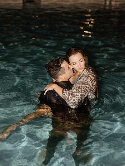 couple in pool