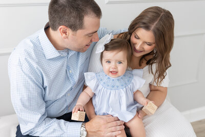 Parents looking at their sweet baby girl