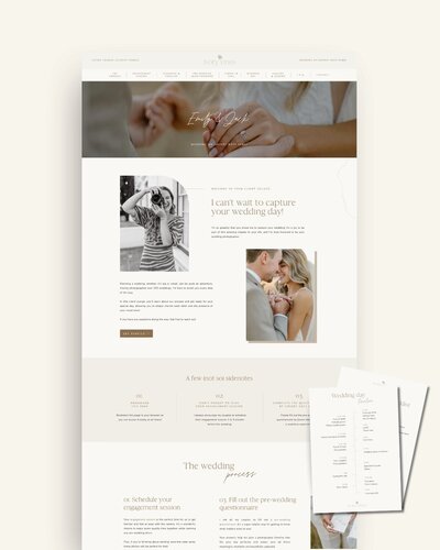 Showit Client Lounge templates for Photographers - Weddings 3