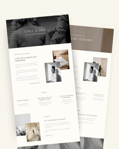 Showit Client Lounge Templates for Photographers