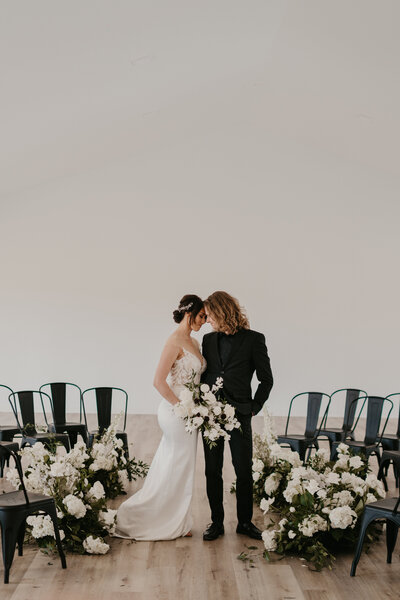 Modern black and white wedding at Pinewood Weddings and Events