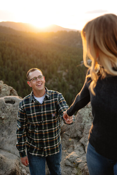 Engagement session in Boulder Colorado taken by a documentary-style wedding photographer