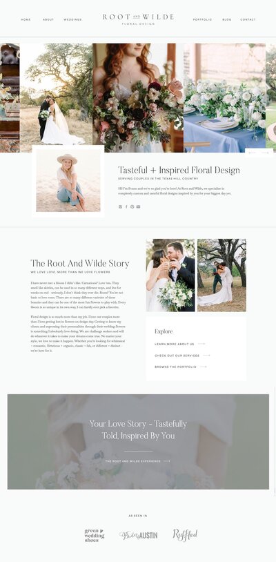 Magnolia Showit Template example Root and Wilde