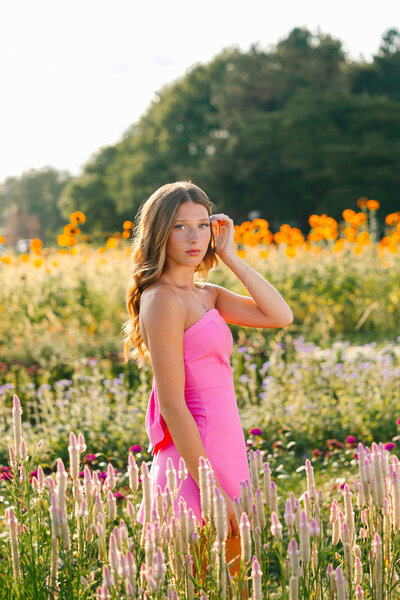 high school senior girl sitting on steps downtown wooster ohio photographed by jamie lynette photography canton ohio senior photographer