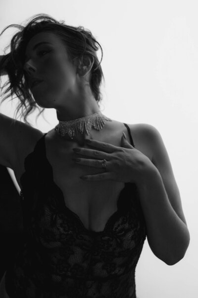 woman in white lingerie