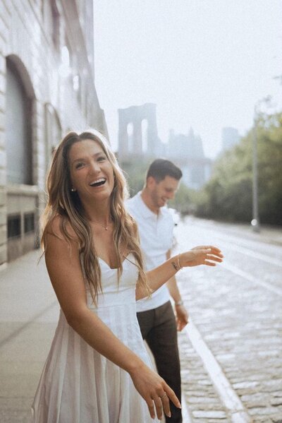 engaged-woman-laughing-in-brooklyn-with-fiance
