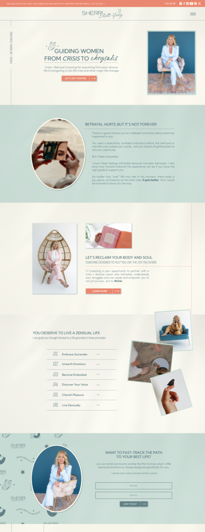 Small business website design for health coaching services guiding women through transformational solutions.