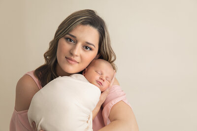 Mom holding baby
