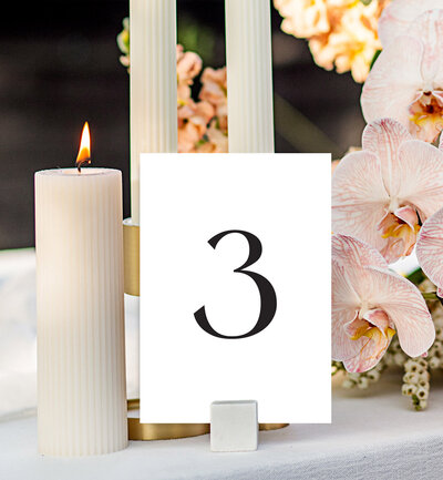 Rectangle Table number in white and black